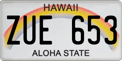 HI license plate ZUE653