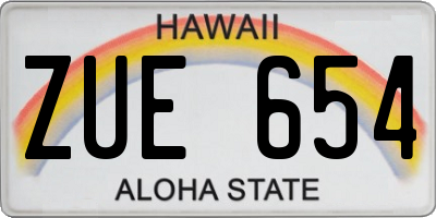 HI license plate ZUE654