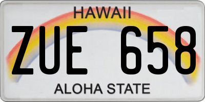 HI license plate ZUE658
