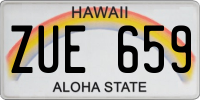 HI license plate ZUE659