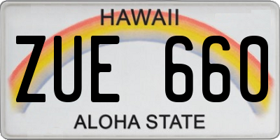 HI license plate ZUE660