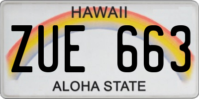 HI license plate ZUE663