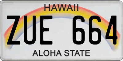HI license plate ZUE664
