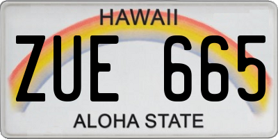 HI license plate ZUE665