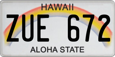HI license plate ZUE672