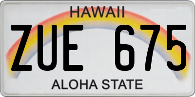 HI license plate ZUE675