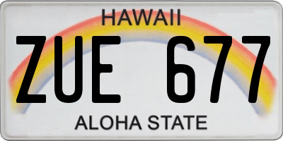 HI license plate ZUE677