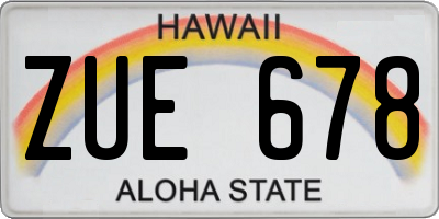 HI license plate ZUE678