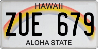 HI license plate ZUE679