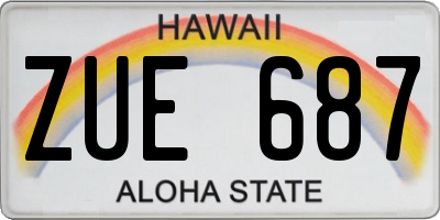 HI license plate ZUE687