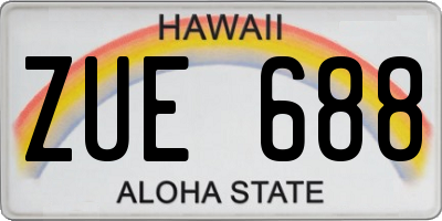 HI license plate ZUE688