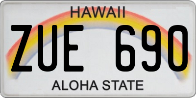 HI license plate ZUE690