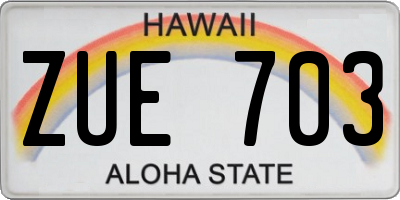 HI license plate ZUE703