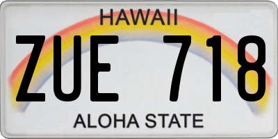 HI license plate ZUE718