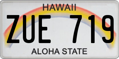HI license plate ZUE719