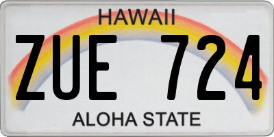 HI license plate ZUE724
