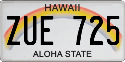 HI license plate ZUE725