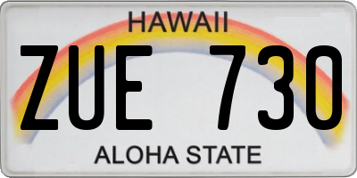 HI license plate ZUE730