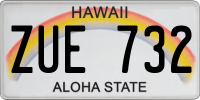 HI license plate ZUE732