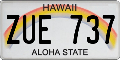 HI license plate ZUE737
