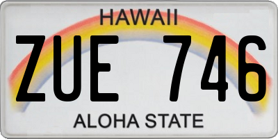 HI license plate ZUE746
