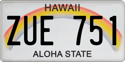 HI license plate ZUE751