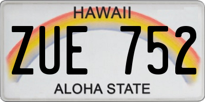 HI license plate ZUE752