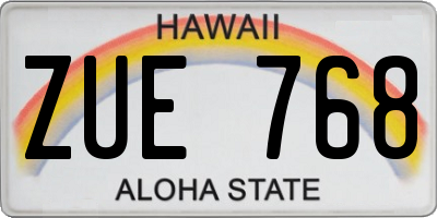 HI license plate ZUE768