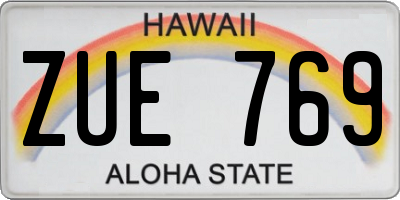 HI license plate ZUE769