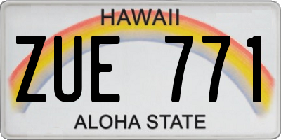 HI license plate ZUE771