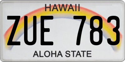 HI license plate ZUE783