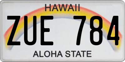 HI license plate ZUE784