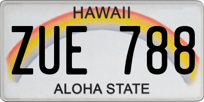 HI license plate ZUE788