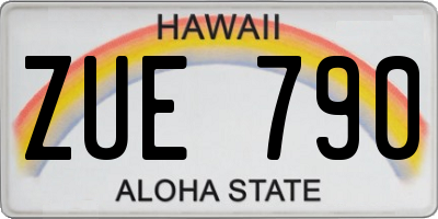 HI license plate ZUE790