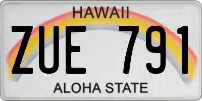 HI license plate ZUE791