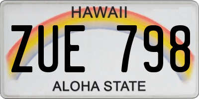 HI license plate ZUE798