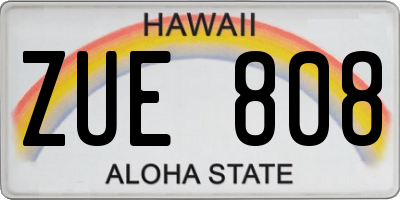 HI license plate ZUE808