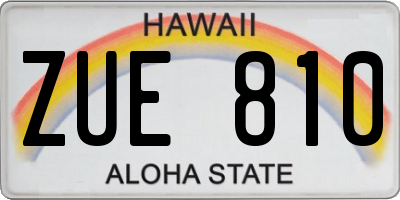 HI license plate ZUE810