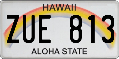 HI license plate ZUE813