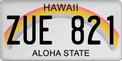 HI license plate ZUE821