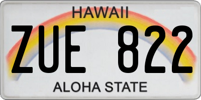HI license plate ZUE822