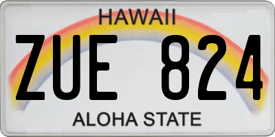 HI license plate ZUE824