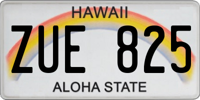 HI license plate ZUE825