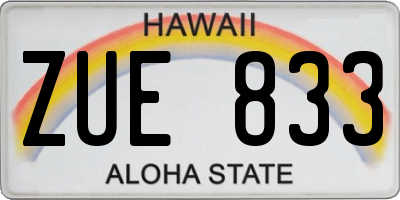 HI license plate ZUE833