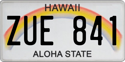 HI license plate ZUE841