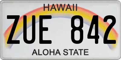 HI license plate ZUE842