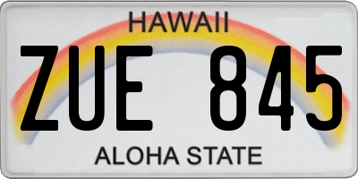 HI license plate ZUE845
