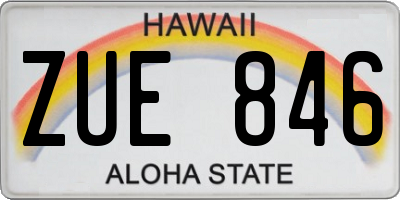 HI license plate ZUE846