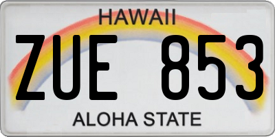 HI license plate ZUE853