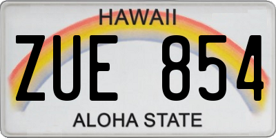 HI license plate ZUE854